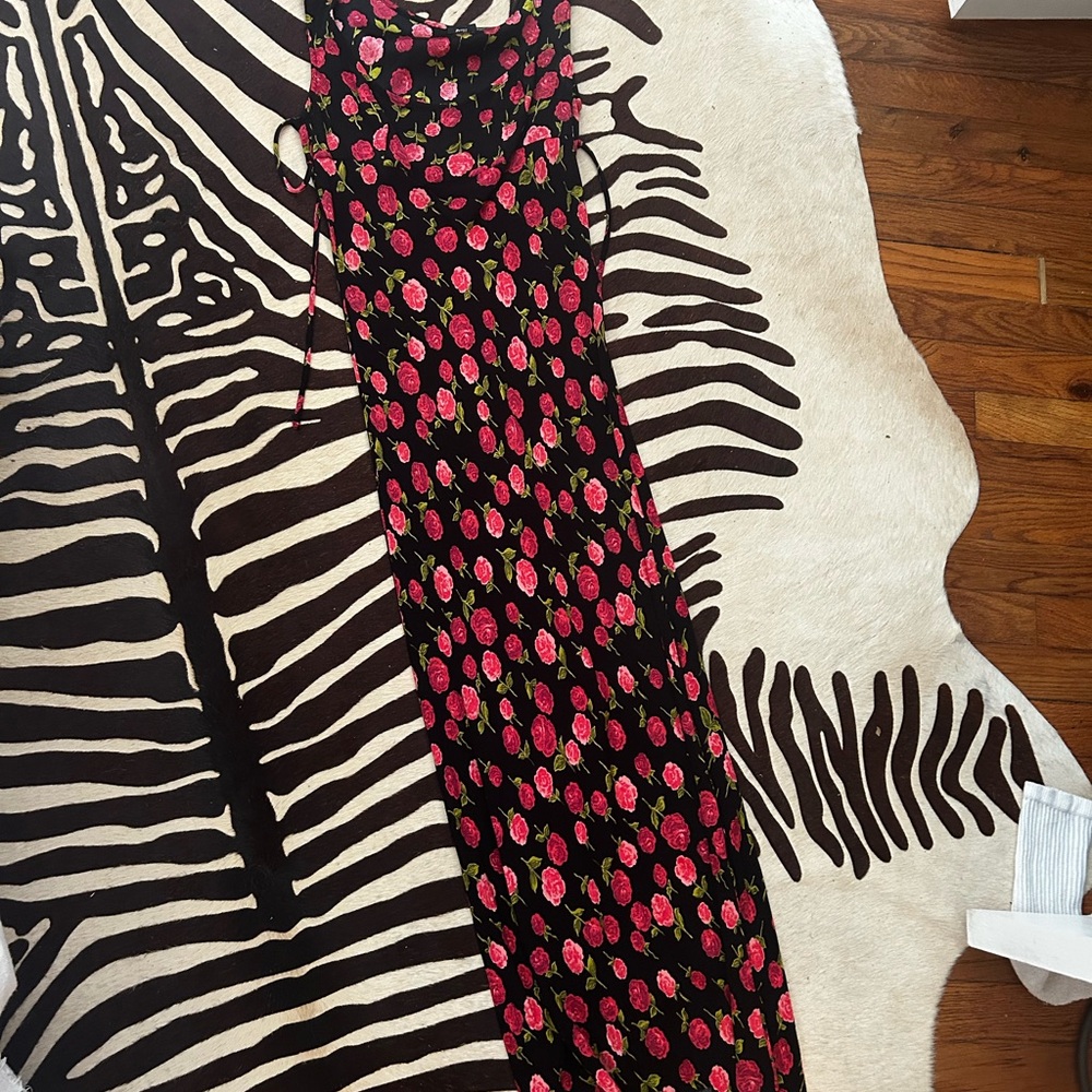 Vintage Betsey Johnson Black and Pink Floral Dress